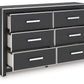 Zuraleus - Black - Six Drawer Dresser