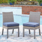 Half Moon Beach - Side Chair With Cushion (Set of 2) - Blue / Gray