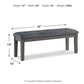 Hallanden - Large UPH Dining Room Bench - Black / Gray