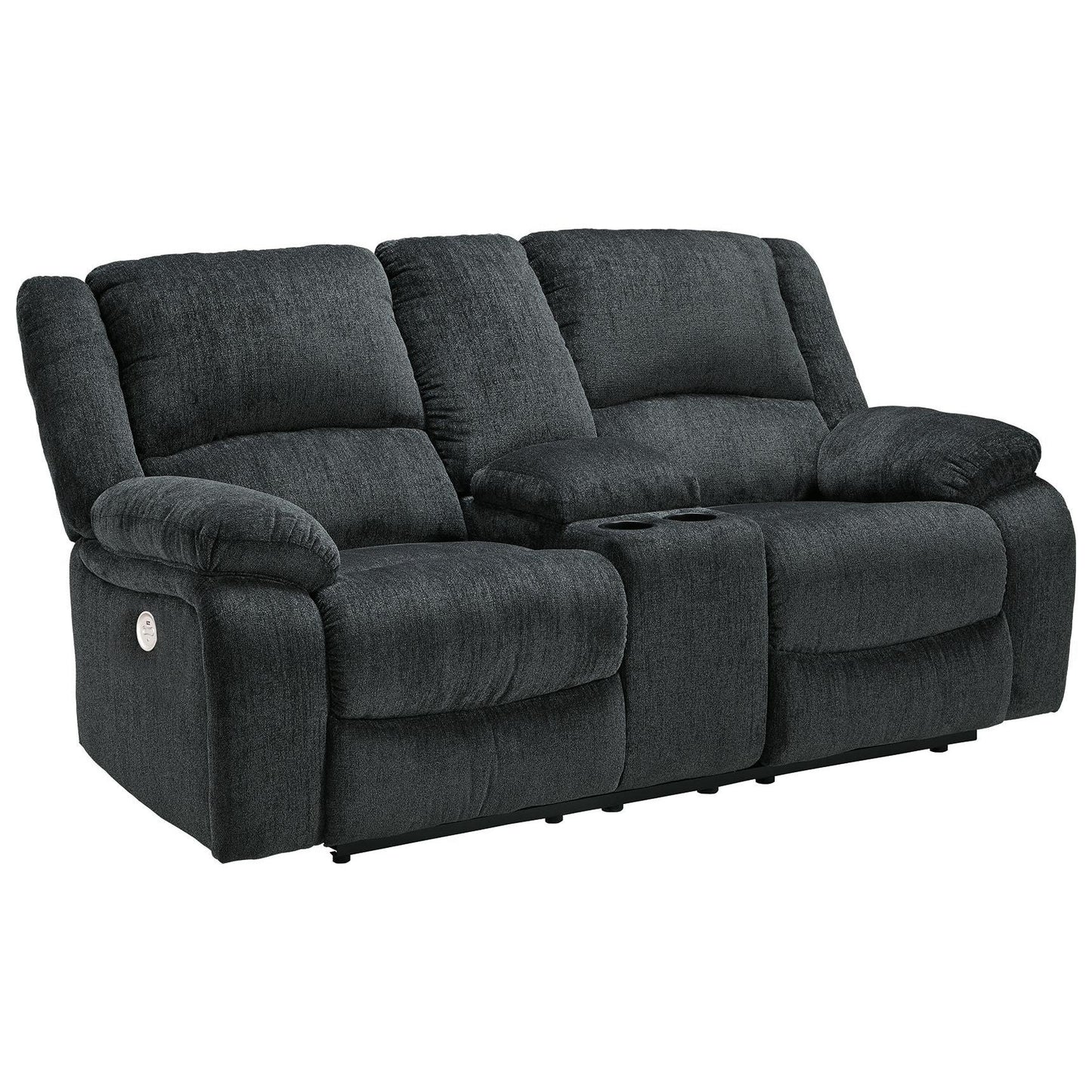 Draycoll - Slate - Dbl Reclining Power Loveseat W/Console - Fabric