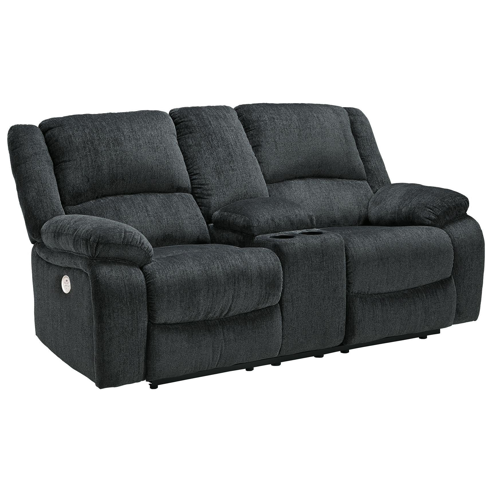 Draycoll - Slate - Dbl Reclining Power Loveseat W/Console - Fabric