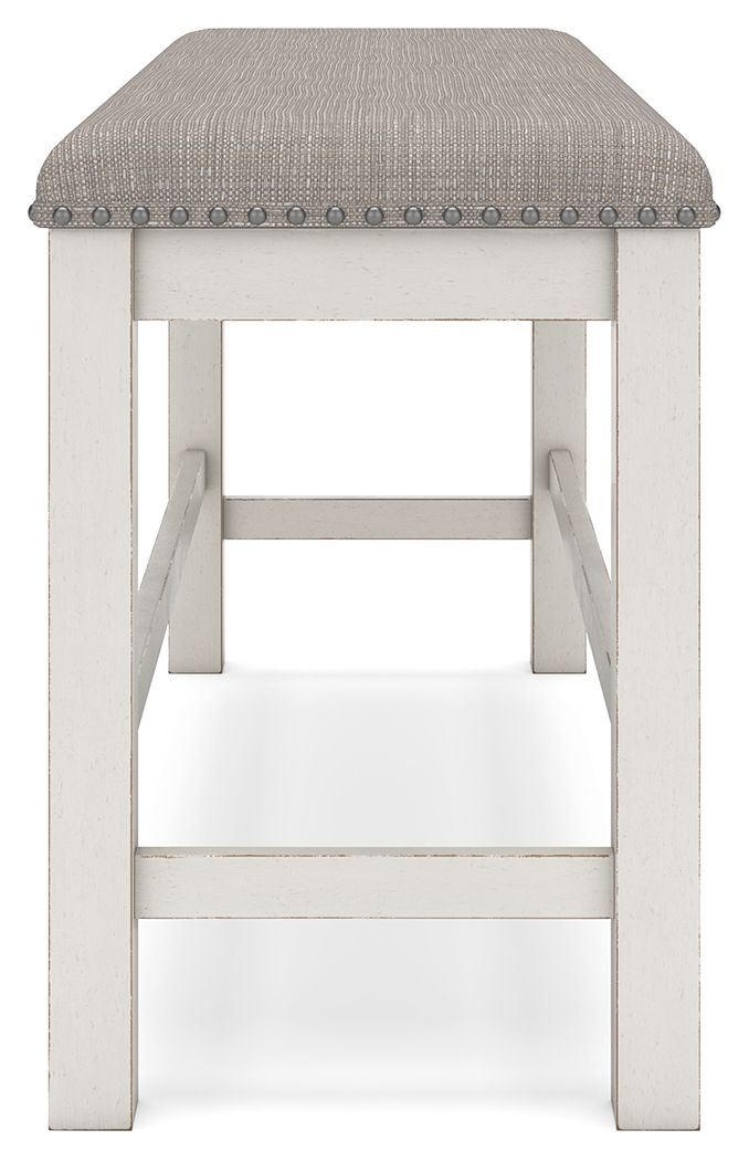 Robbinsdale - Dbl Counter Height Upholstered Dining Bench - Antique White - Fraser Furniture & Mattresses