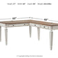Realyn - Home Office L Shaped Desk - White / Brown