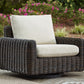 Kimora - Swivel Glider Lounge With Cushion - Beige / Dark Brown