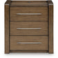 Marxmore - Three Drawer Night Stand - Brown - Fraser Furniture & Mattresses