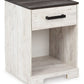 Shawburn - One Drawer Night Stand - Whitewash / Charcoal Gray
