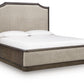 Wickenger - King Upholstered Panel Bed - Dark Brown