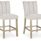Larawyn - Upholstered Barstool (Set of 2) - Bisque - Fraser Furniture & Mattresses