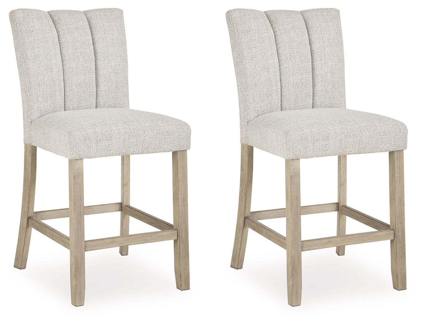 Larawyn - Upholstered Barstool (Set of 2) - Bisque - Fraser Furniture & Mattresses
