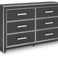 Zuraleus - Black - Six Drawer Dresser
