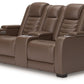 High Impact - Power Reclining Loveseat With Console / Adj Hdrst - Tobacco