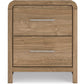 Gramburg - Two Drawer Night Stand - Warm Natural Brown
