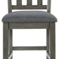 Hallanden - Black / Gray - Upholstered Barstool (Set of 2)