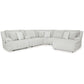 Top Tier - Alloy - 6-Piece Reclining Sectional With Raf Chaise - Fabric
