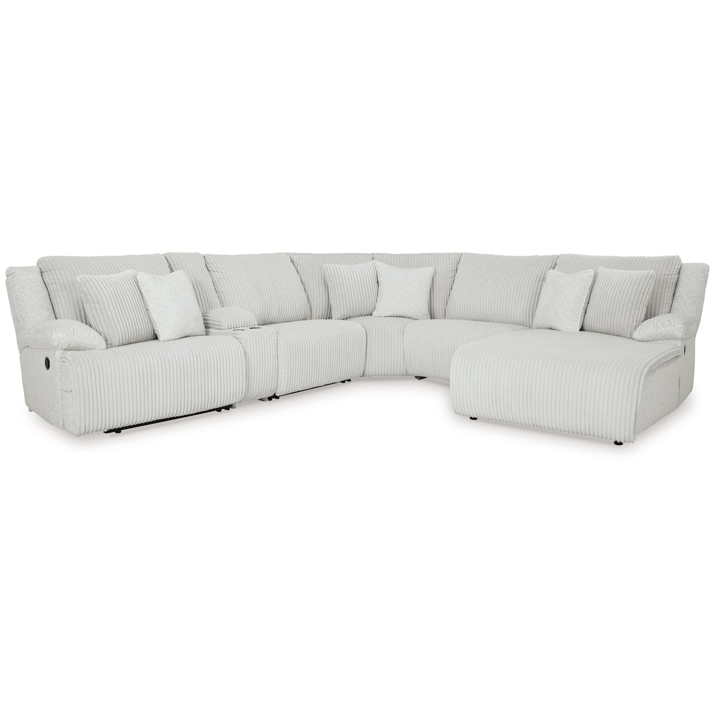 Top Tier - Alloy - 6-Piece Reclining Sectional With Raf Chaise - Fabric