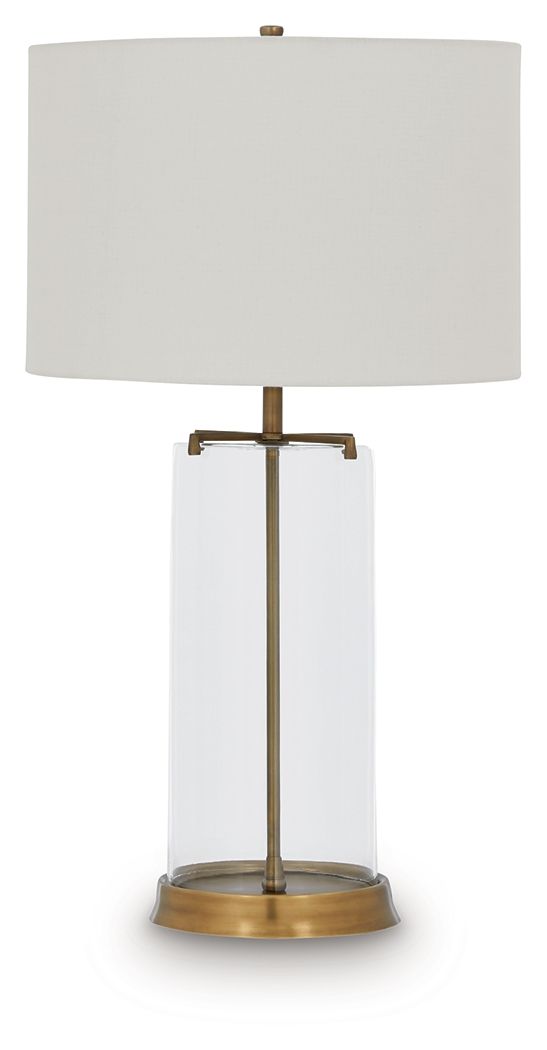 Gizeh - Glass Table Lamp - Clear / Gold Finish - Fraser Furniture & Mattresses