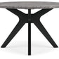 Glinari - Taupe / Black - Round Dining Room Table