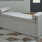 Galliden - Beige - Large Upholstered Dining Room Bench