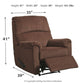 Nerviano - Chocolate - Zero Wall Recliner - Fabric