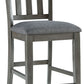 Hallanden - Black / Gray - Upholstered Barstool (Set of 2)