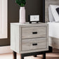 Vessalli - Black / Gray - Two Drawer Nightstand