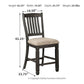 Tyler Creek - Black / Grayish Brown - Upholstered Barstool (Set of 2)