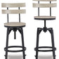 Karisslyn - Whitewash / Black - Swivel Barstool (Set of 2)