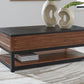 Kallari - Warm Brown / Black - Lift Top Cocktail Table