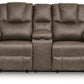 Lowilla - Double Reclining Loveseat With Console - Driftwood