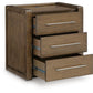 Marxmore - Three Drawer Night Stand - Brown - Fraser Furniture & Mattresses