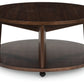 Korestone 2 - Round Cocktail Table - Dark Brown