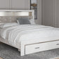 Altyra - White - King Upholstered Bookcase Bed With Storage