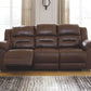 Stoneland - Chocolate - Power Reclining Sofa - Faux Leather