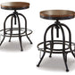 Valebeck - Swivel Barstool (Set of 2) - Brown / Black