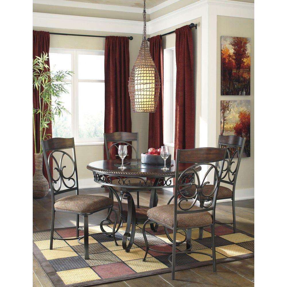 Glambrey - Brown - 5 Pc. - Dining Room Table, 4 Upholstered Side Chairs