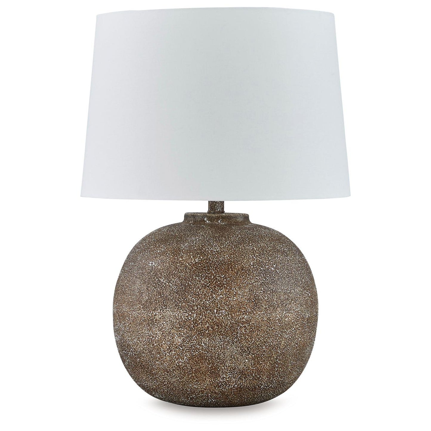 Neavesboro - Antique Brown / White - Metal Table Lamp