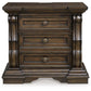 Maylee - Dark Brown - Three Drawer Night Stand