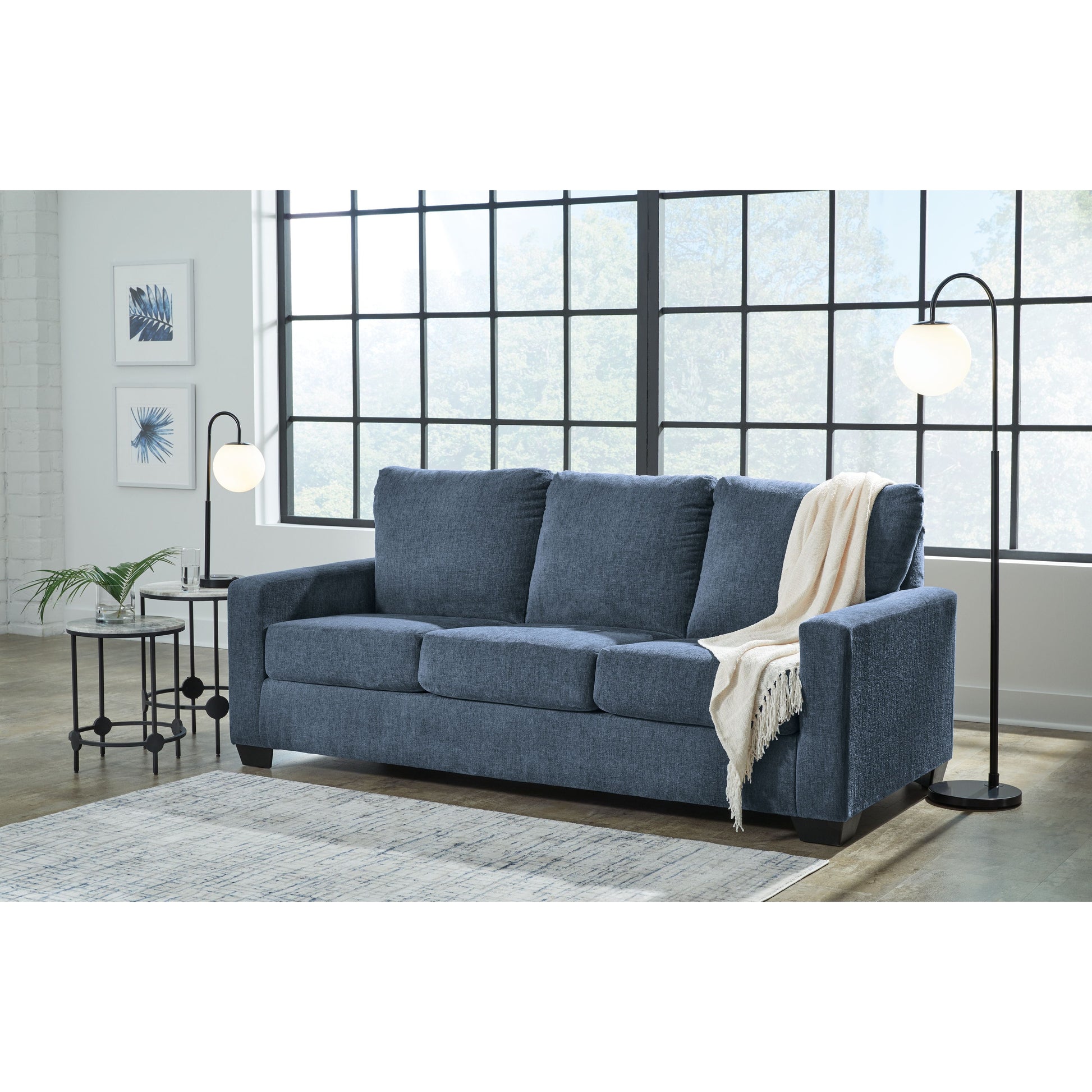 Rannis - Navy - Queen Sofa Sleeper - Fabric