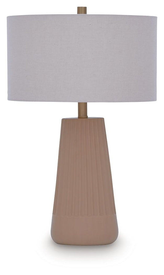 Dellner - Ceramic Table Lamp - Mocha - Fraser Furniture & Mattresses