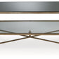 Cloverty - Aged Gold Finish - Rectangular Cocktail Table
