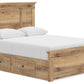 Makidern - Panel Storage Bed With 2 Under Bed Storage Units