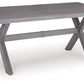 Half Moon Beach - Rectangular Dining Table With Umbrella Option - Gray