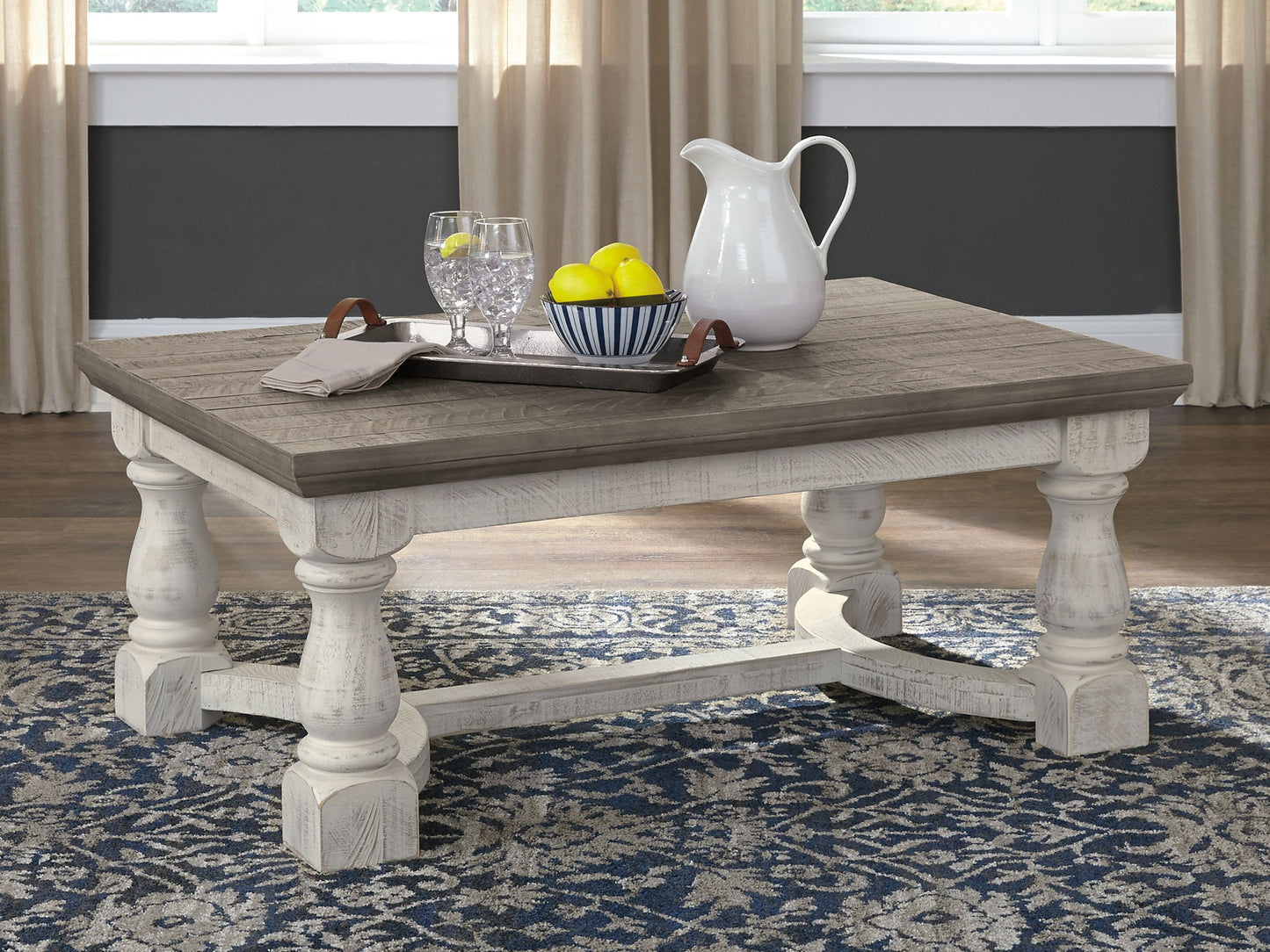 Havalance - Rectangular Cocktail Table - Gray / White - Fraser Furniture & Mattresses