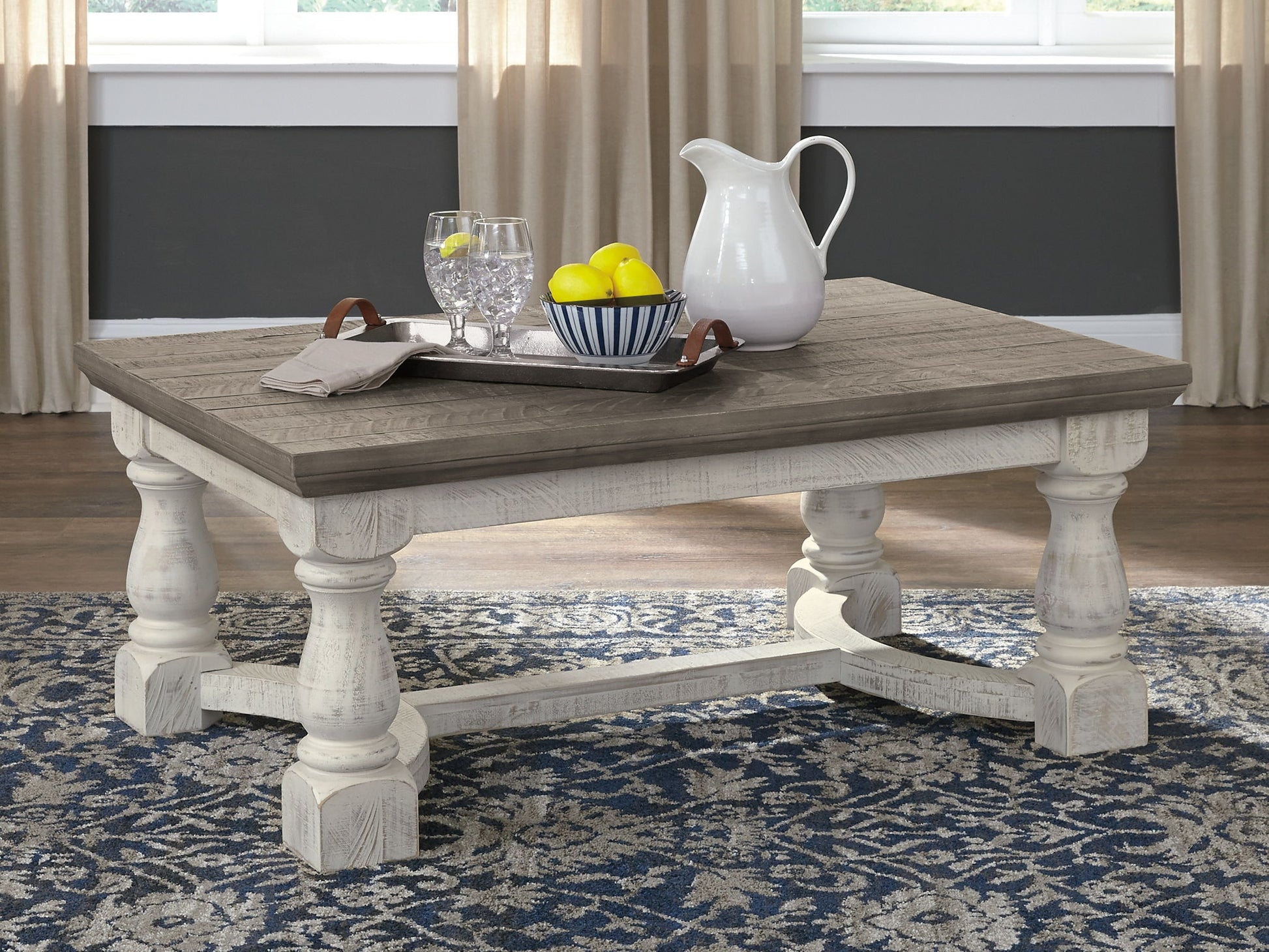 Havalance - Rectangular Cocktail Table - Gray / White - Fraser Furniture & Mattresses