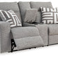 Biscoe - Power Reclining Loveseat With Console /Adj Headrest - Pewter