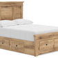 Makidern - Panel Storage Bed With Under Bed Storage Unit And Storage Footboard