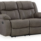 First Base - Gunmetal - Reclining Loveseat - Faux Leather