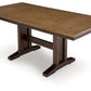 Rylandeen - Rectangular Dining Room Counter Height Extension Table - Light Brown / Dark Brown