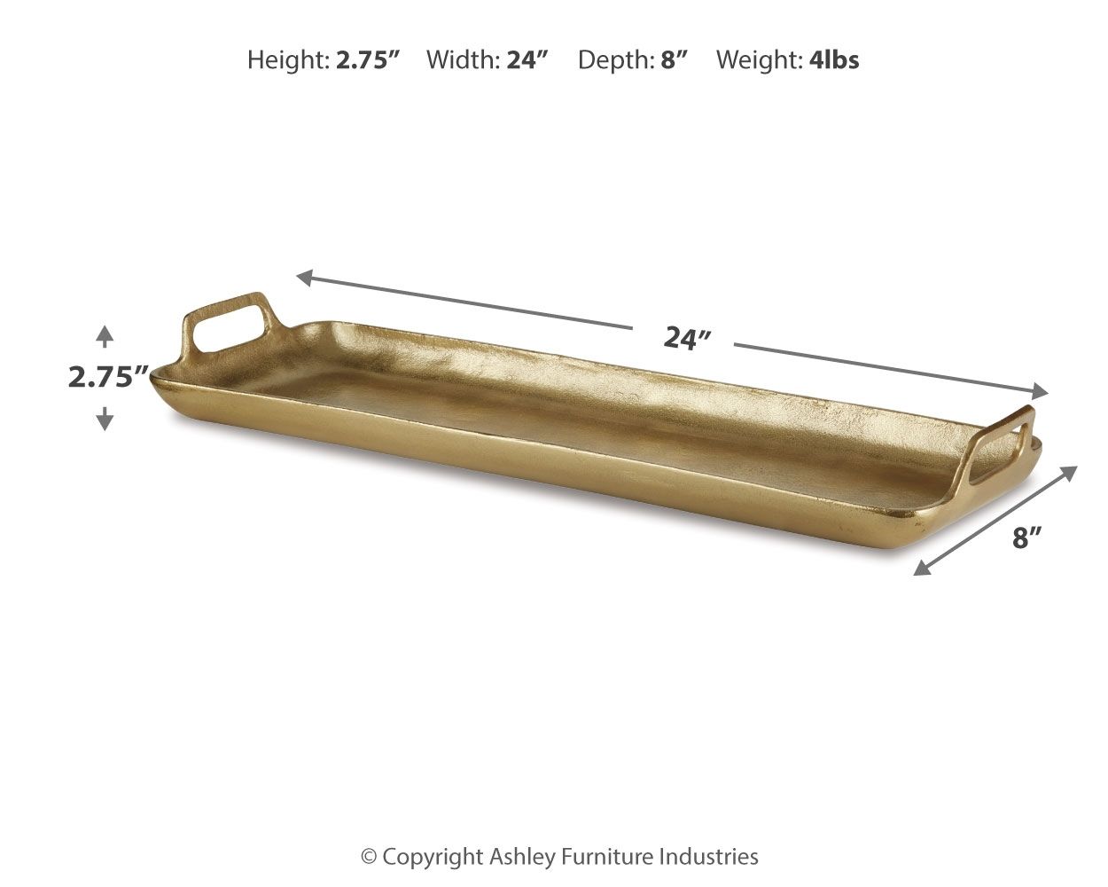 Posy - Tray - Gold Finish - Fraser Furniture & Mattresses