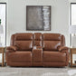 Healy Pier - Power Reclining Loveseat With Console / Adj Headrest - Chocolate